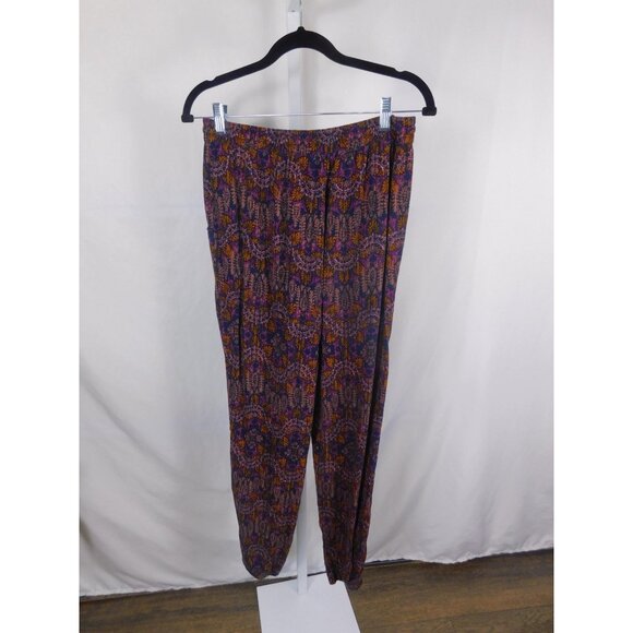 Mossimo Supply Co Pants Womens Small Purple Boho Floral Rayon Joggers Drawstring - Picture 5 of 11